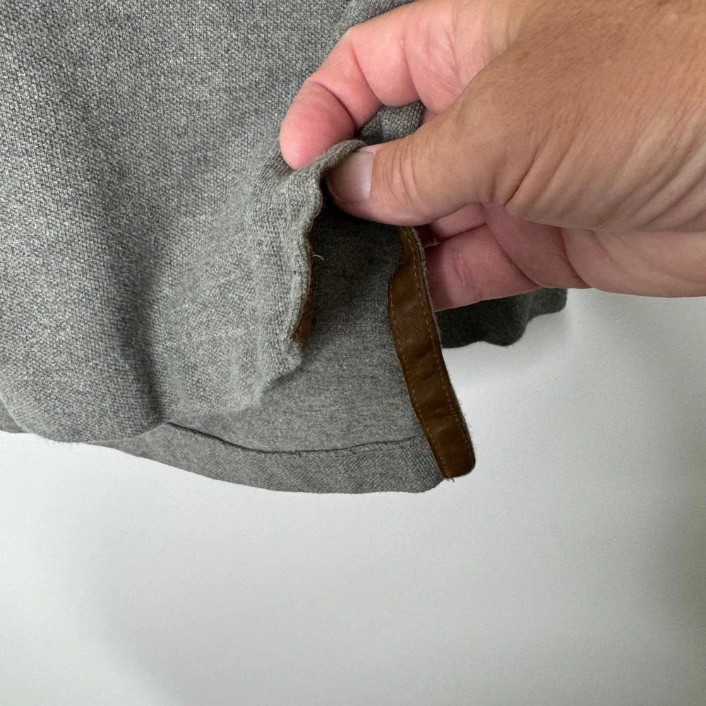 Polo Ralph Lauren Double Big Pony Long Sleeve Polo Shirt Leather‎ Trim XL